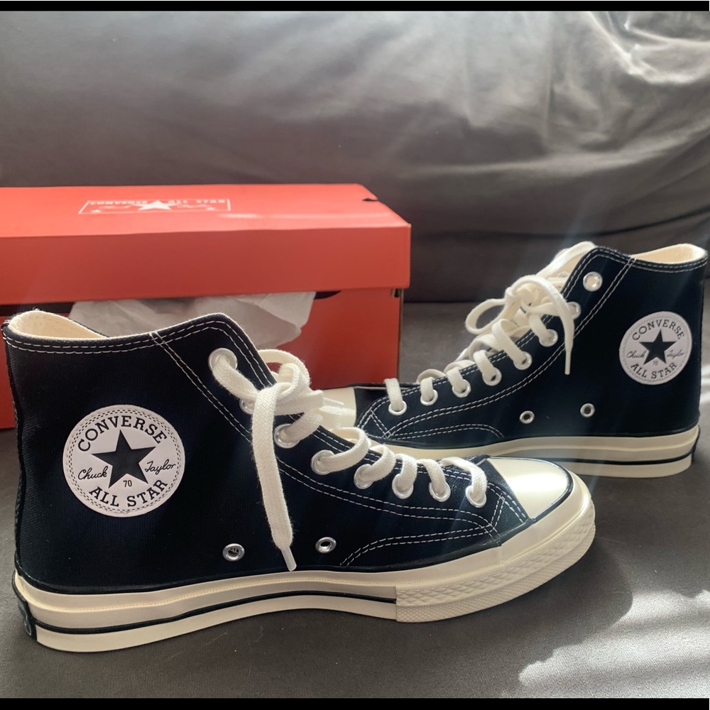 Black high top converse never worn